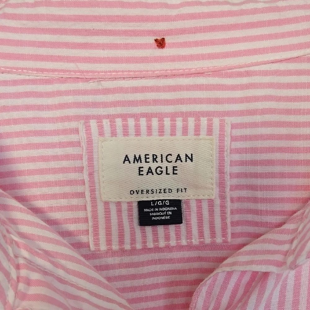 American Eagle Outfitters Women's Oversized Fit Shirt Pink Size L